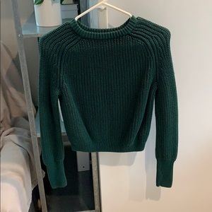 Cropped green sweater